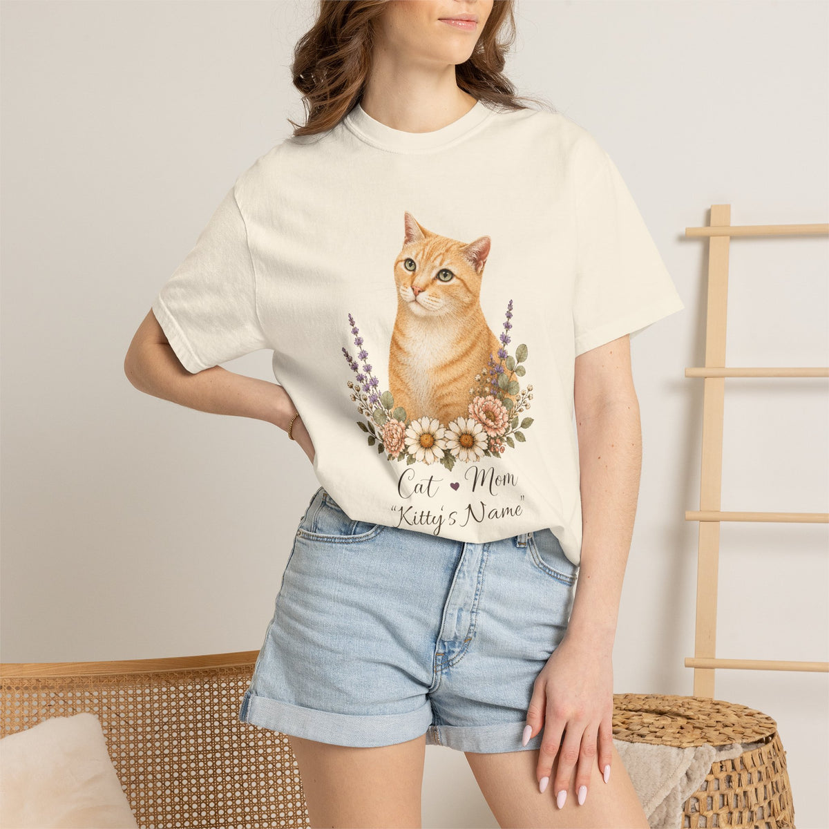 Personalized Orange Tabby Cat Comfort Colors® T-Shirt