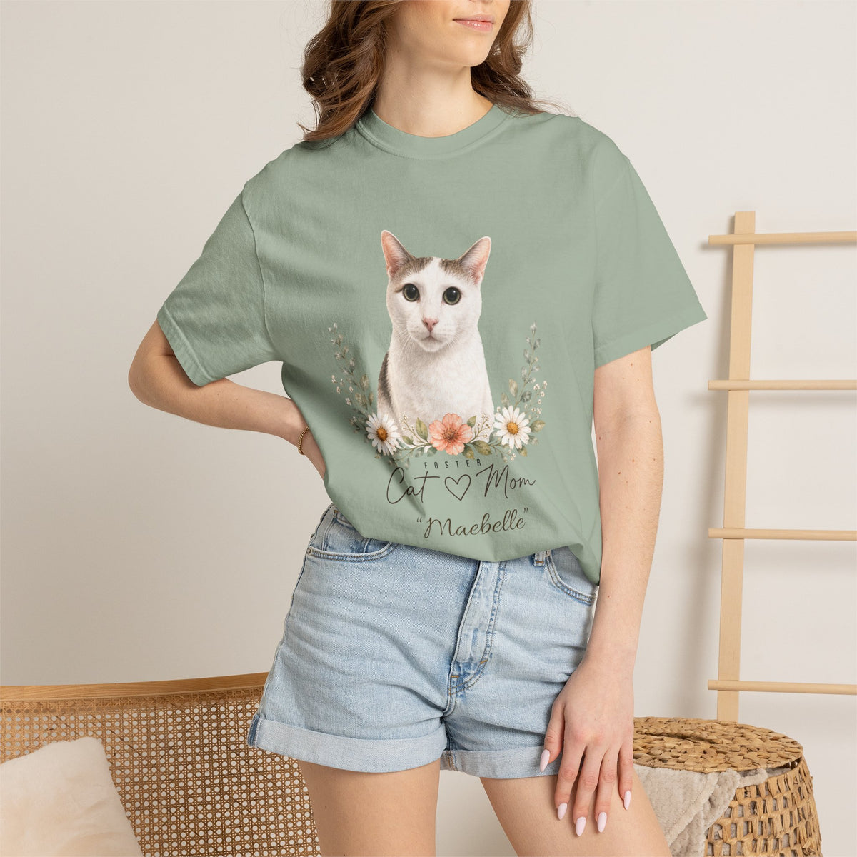 Personalized Foster Cat Mom Comfort Colors® T-Shirt