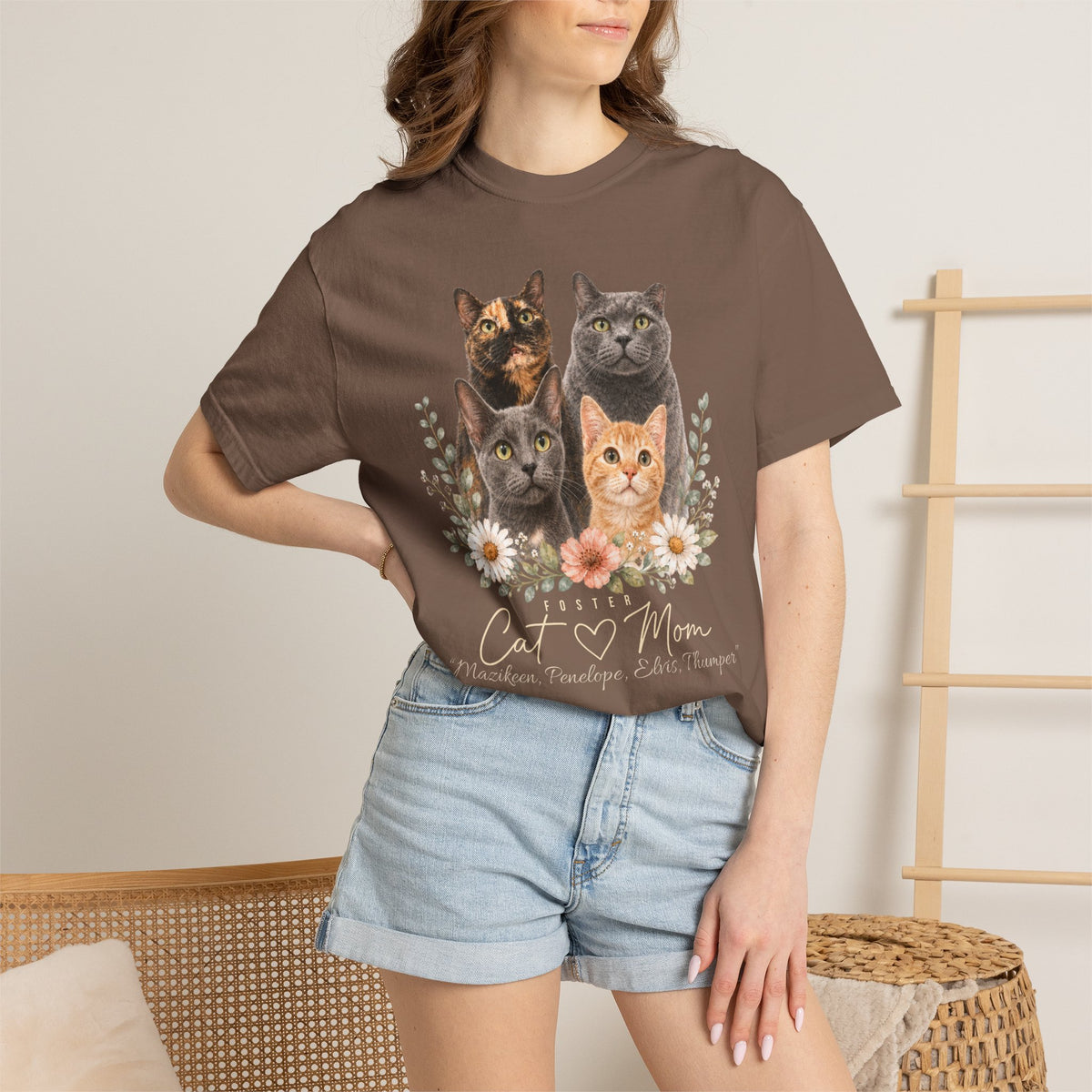Personalized Foster Cat Mom Comfort Colors® T-Shirt
