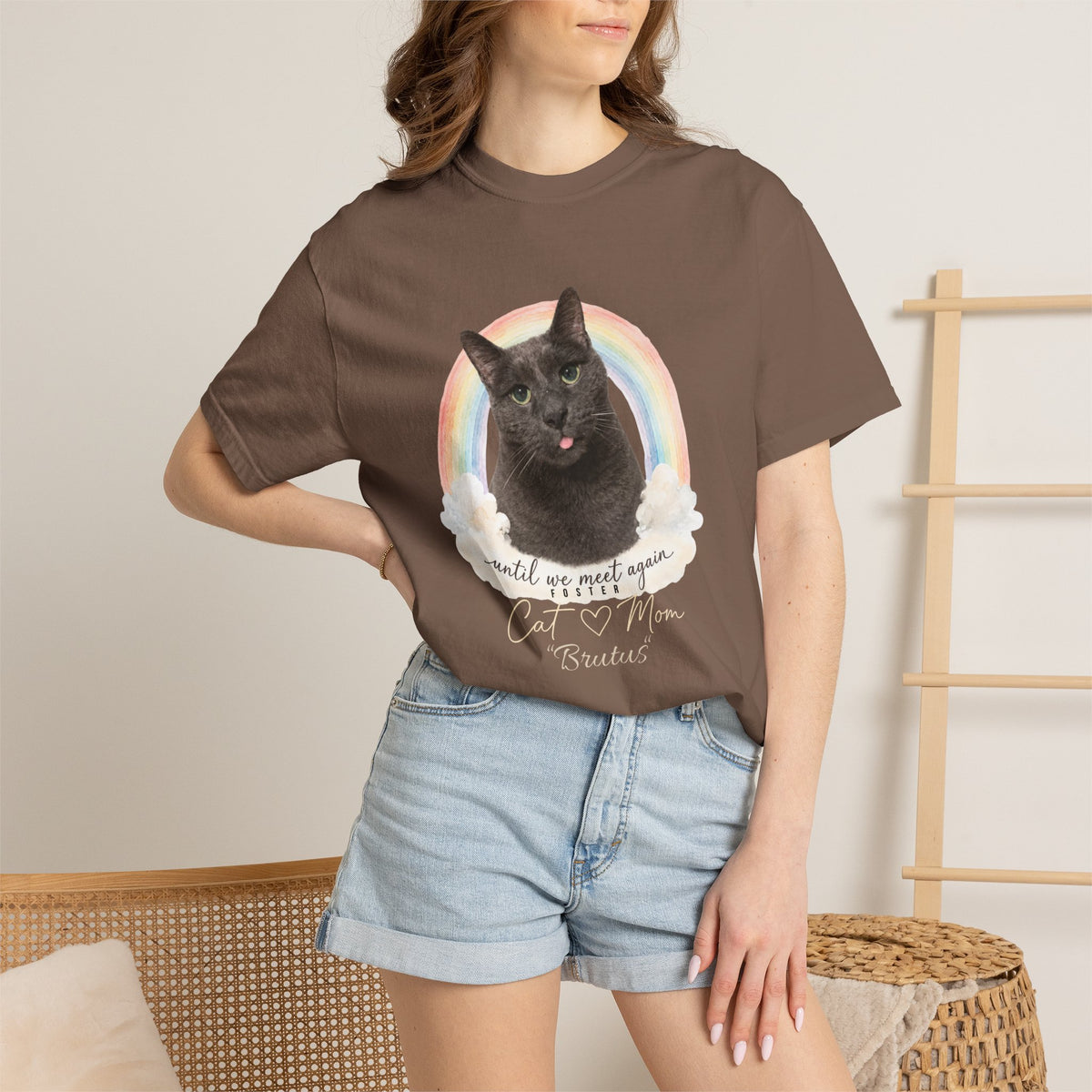 Personalized Rainbow Memorial Foster Cat Mom Comfort Colors® T-Shirt