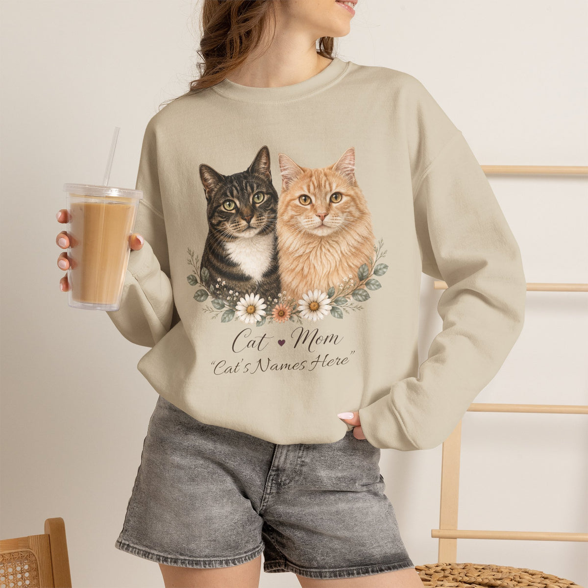 Personalized Multi-Cat Mom Gildan® Sweatshirt