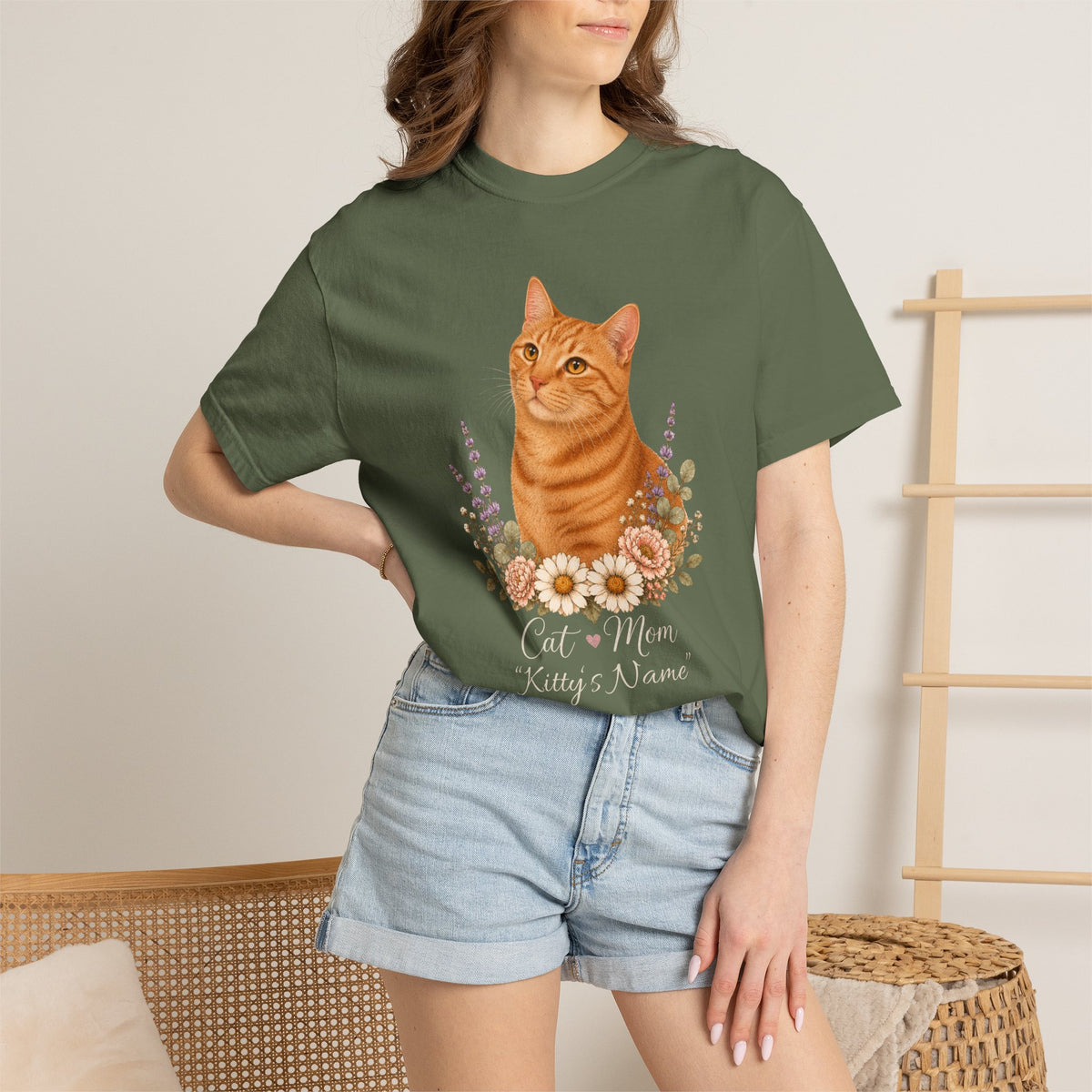 Personalized Orange Tabby Cat Comfort Colors® T-Shirt