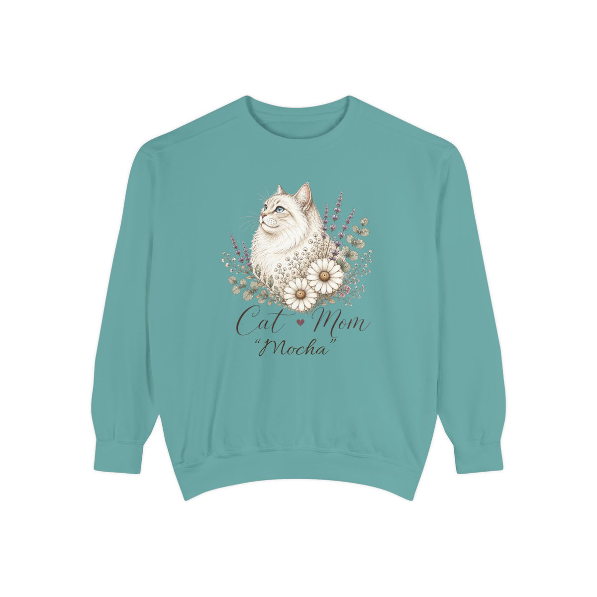 Personalized Cat Mom Comfort Colors® Sweatshirt
