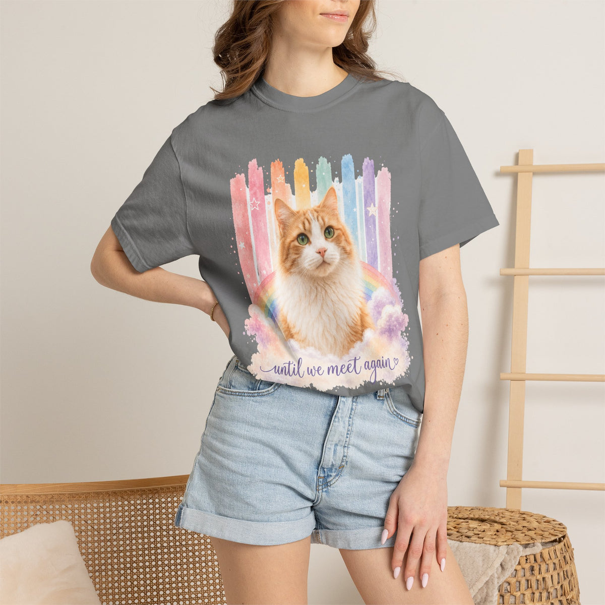 Personalized Rainbow Memorial Cat Comfort Colors® T-Shirt