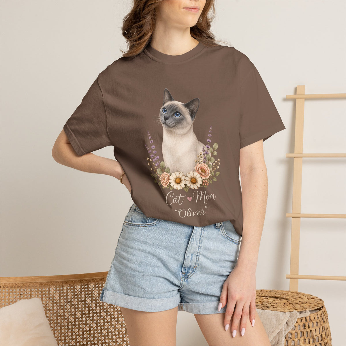 Personalized Blue Point Siamese Cat Mom Comfort Colors® T-Shirt