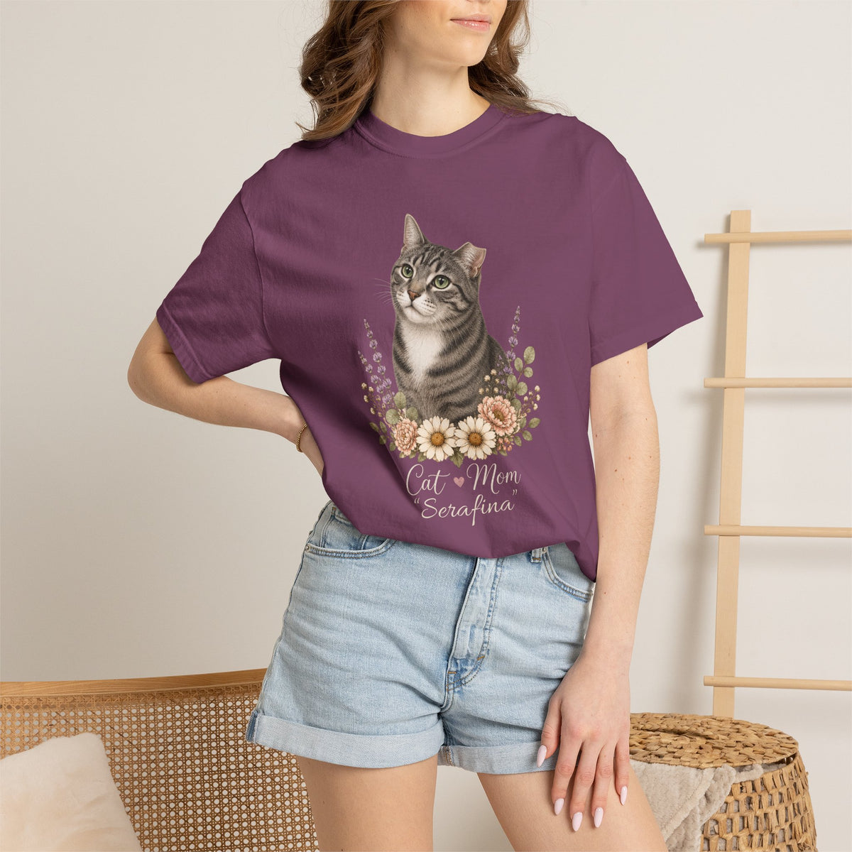 Personalized Gray TNR Cat Mom Comfort Colors® T-Shirt