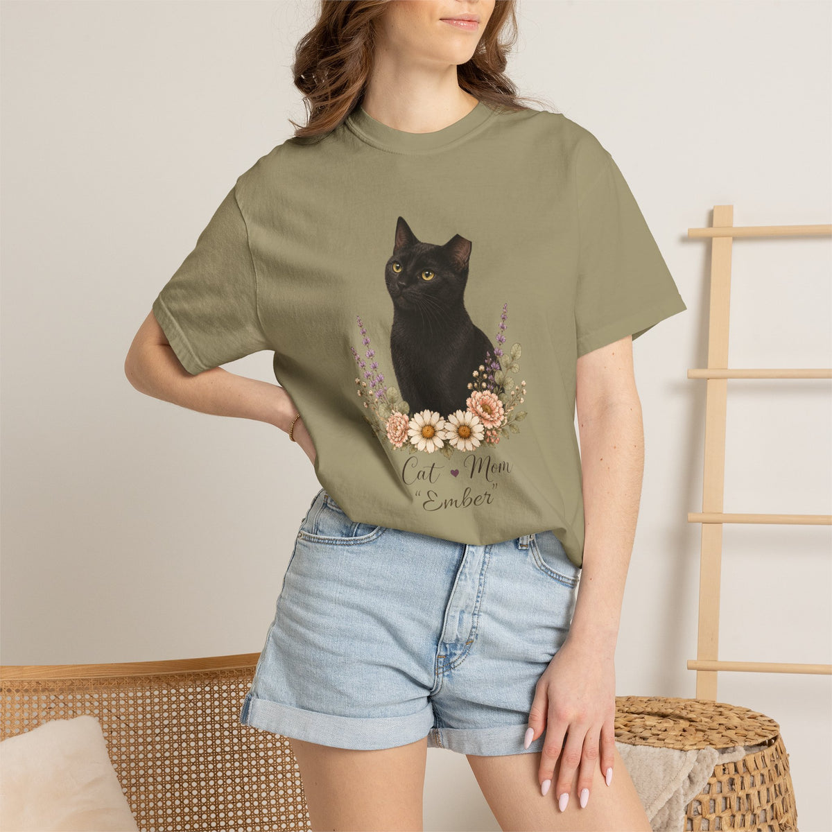 Personalized TNR Black Cat Mom Comfort Colors® T-Shirt