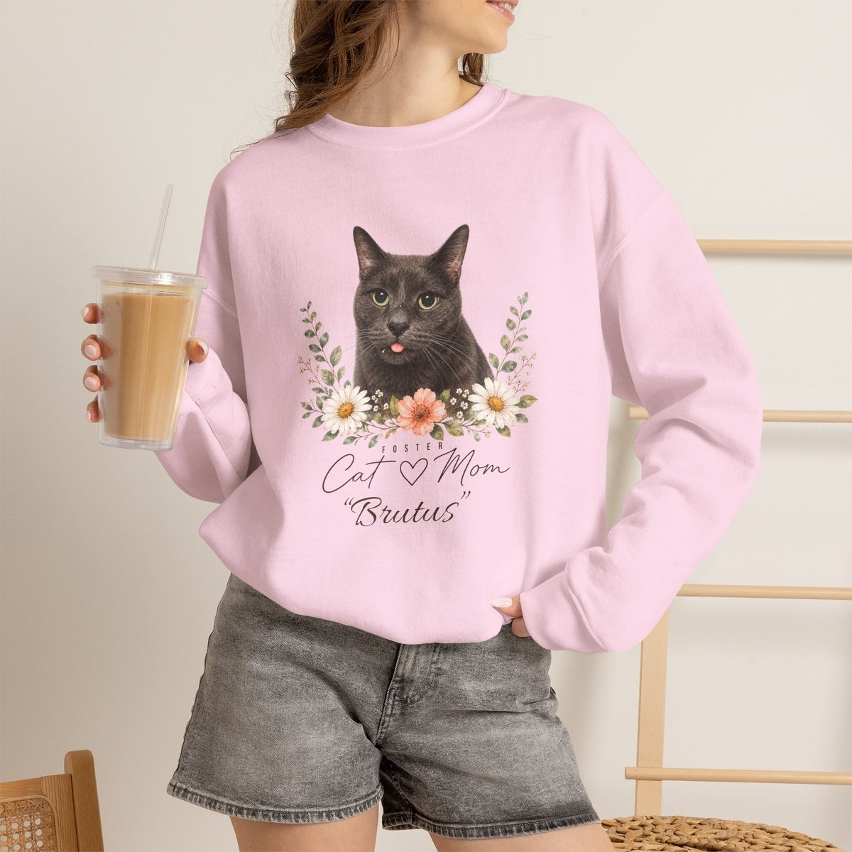 Personalized Foster Cat Mom Gildan® Sweatshirt