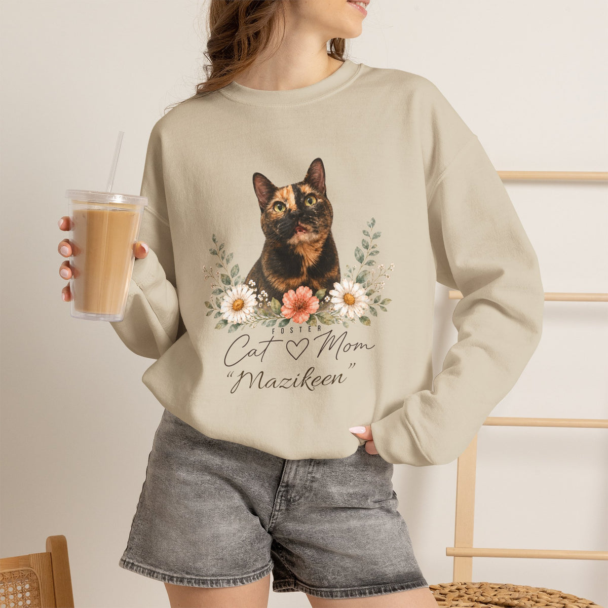 Personalized Foster Cat Mom Gildan® Sweatshirt