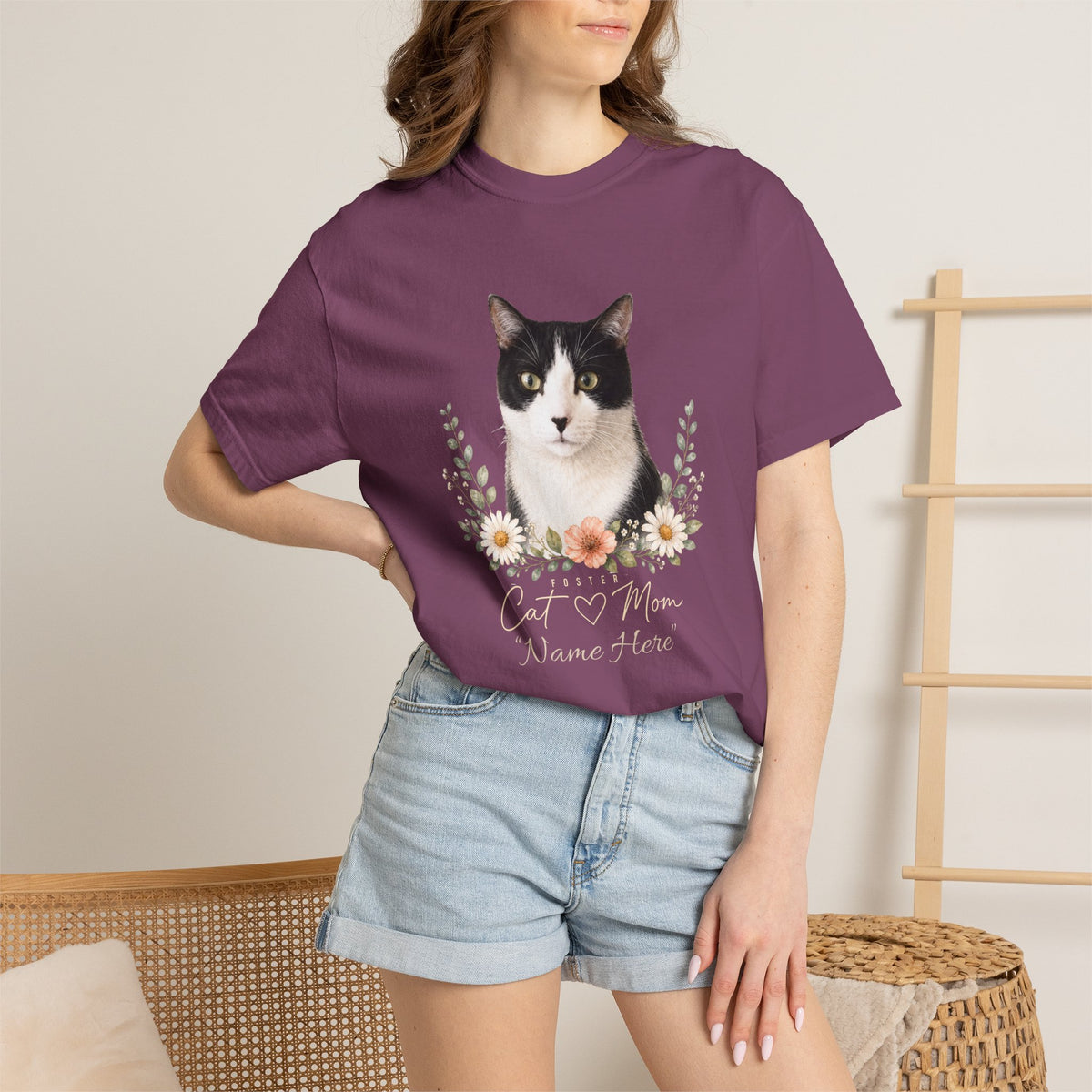 Personalized Foster Cat Mom Comfort Colors® T-Shirt