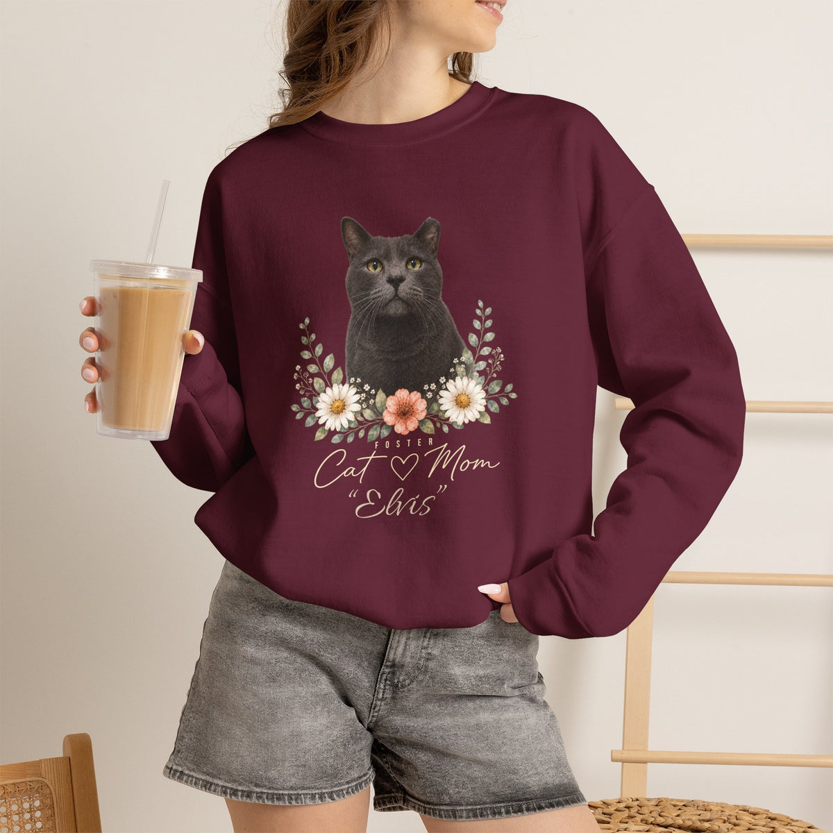 Personalized Foster Cat Mom Gildan® Sweatshirt