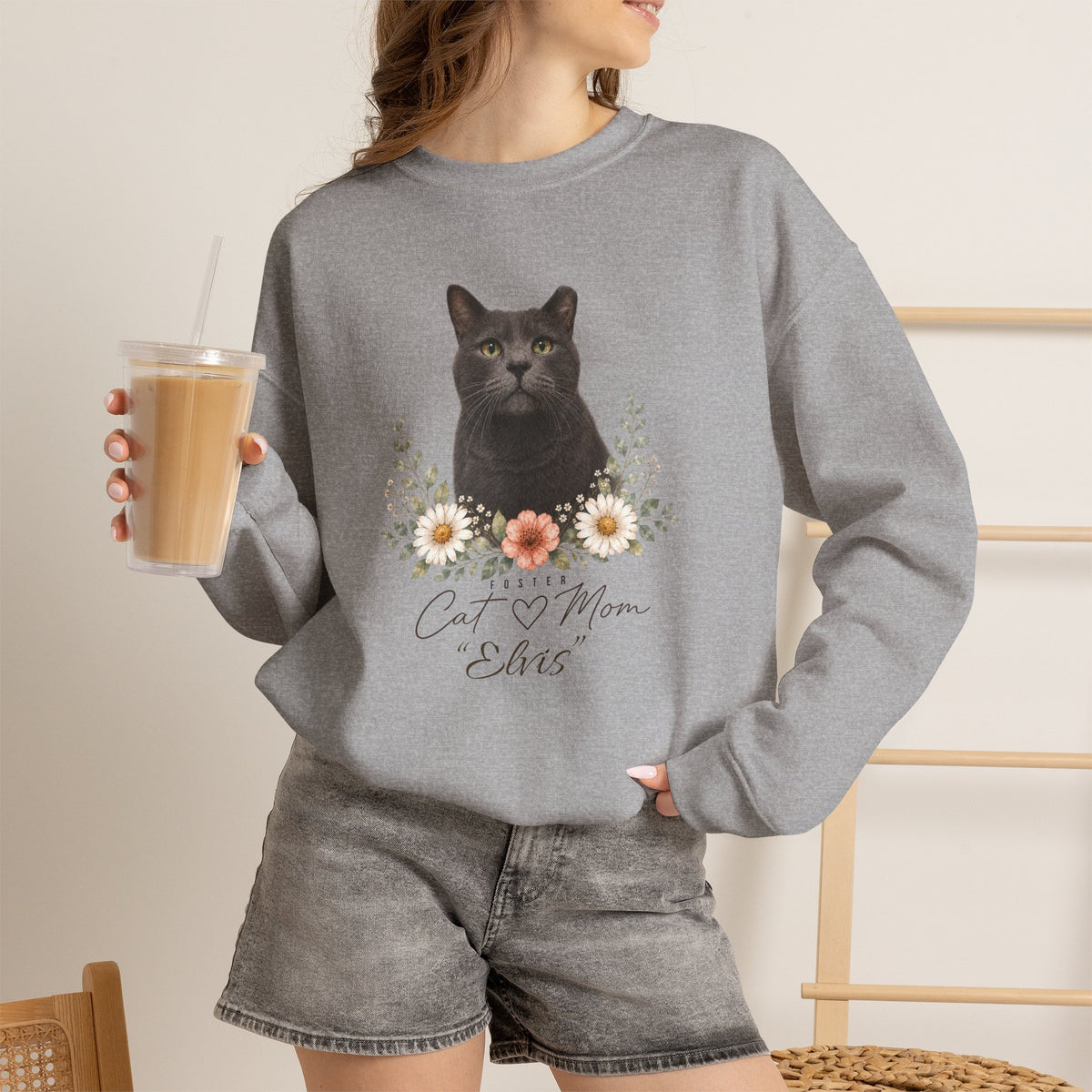 Personalized Foster Cat Mom Gildan® Sweatshirt