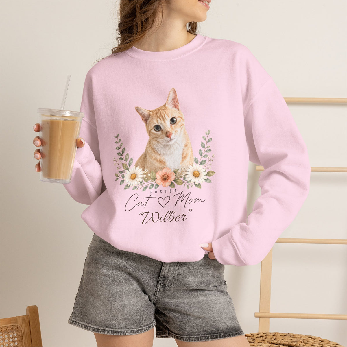 Personalized Foster Cat Mom Gildan® Sweatshirt