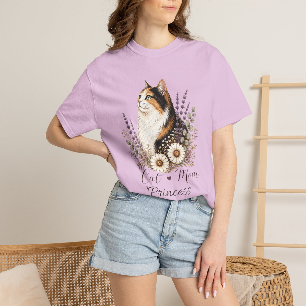 Personalized Calico Cat Mom Comfort Colors® T-Shirt