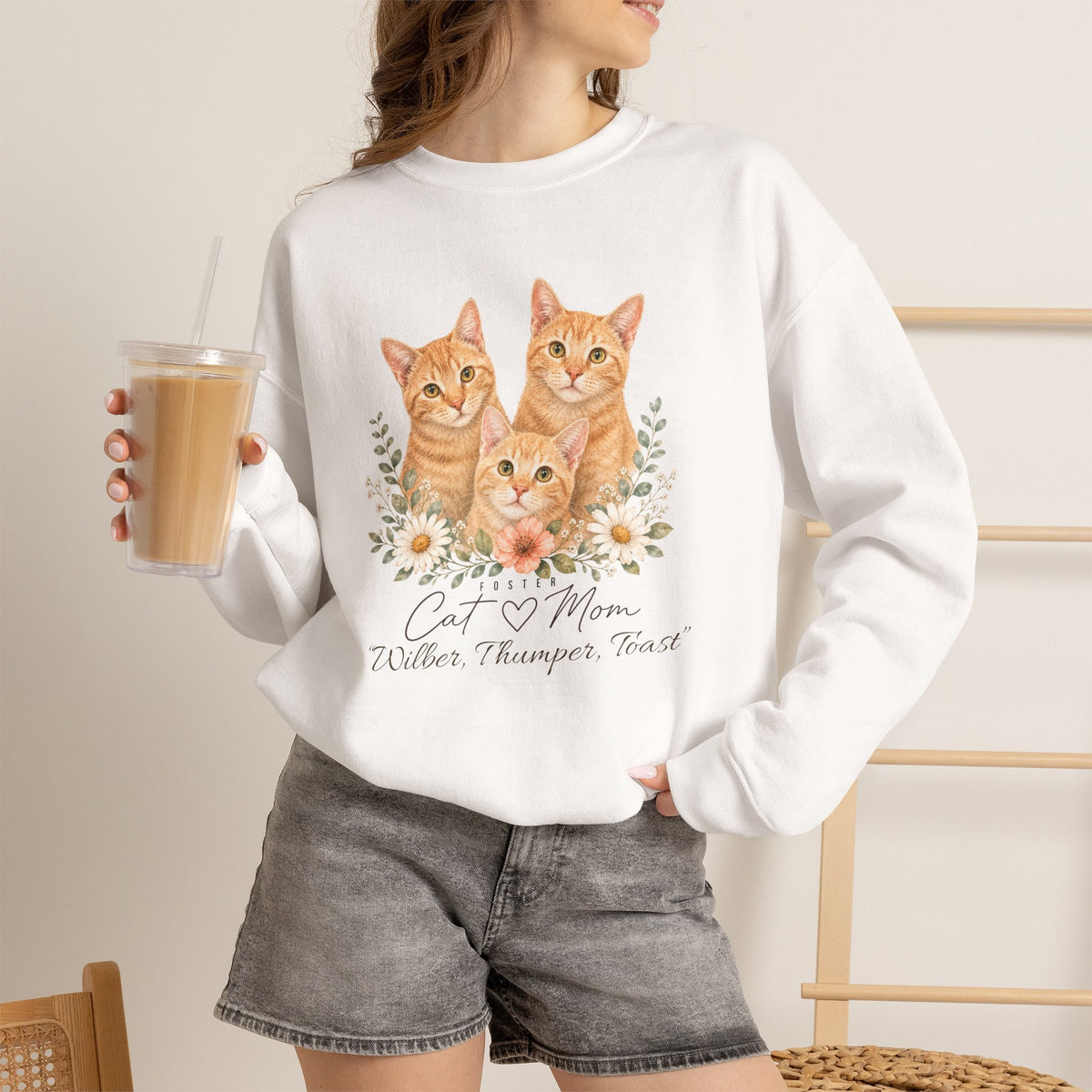 Personalized Foster Cat Mom Gildan® Sweatshirt