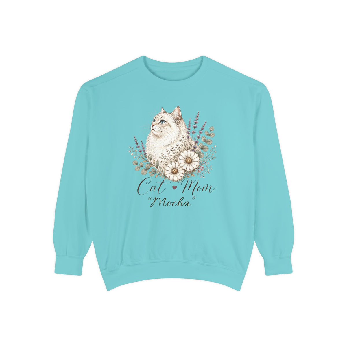 Personalized Cat Mom Comfort Colors® Sweatshirt