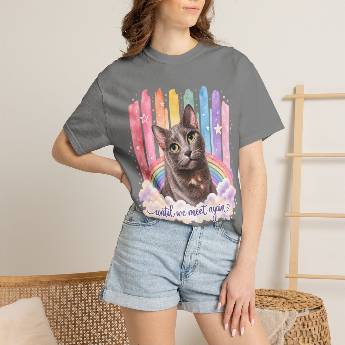 Personalized Rainbow Memorial Cat Comfort Colors® T-Shirt