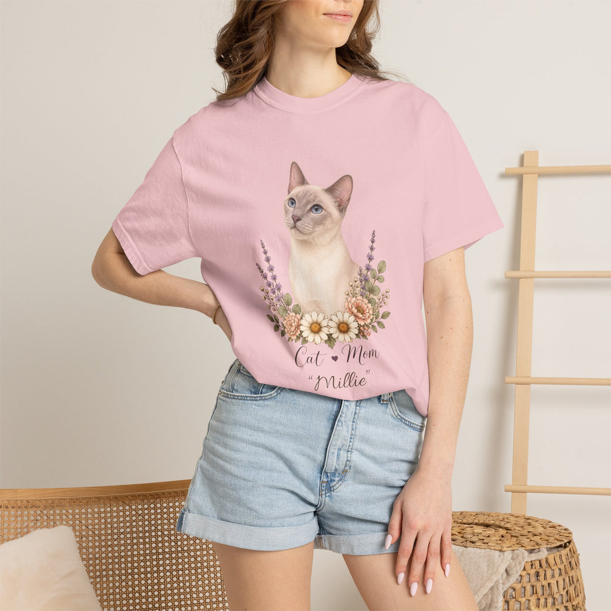 Personalized Lilac Point Siamese Cat Mom Comfort Colors® T-Shirt