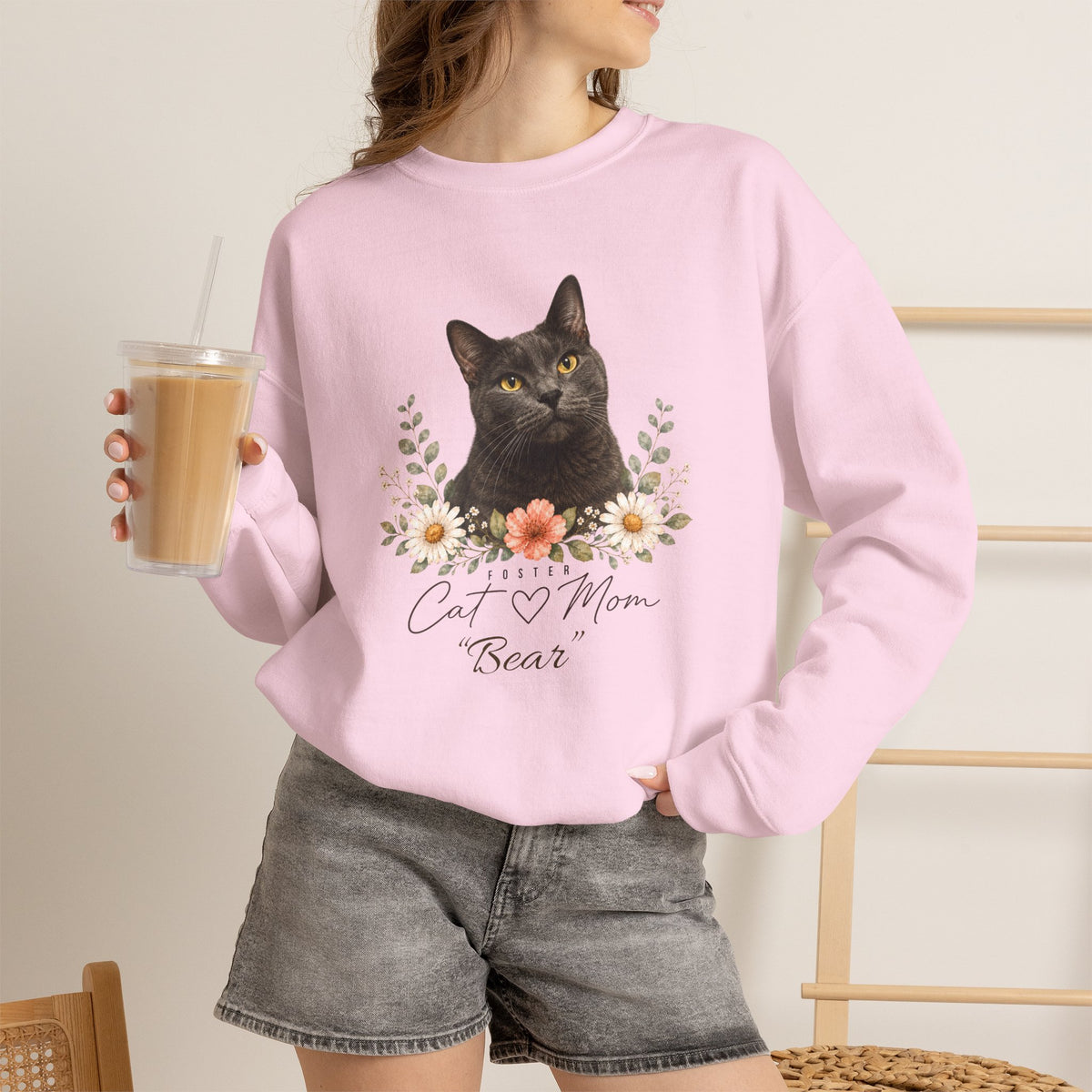 Personalized Foster Cat Mom Gildan® Sweatshirt