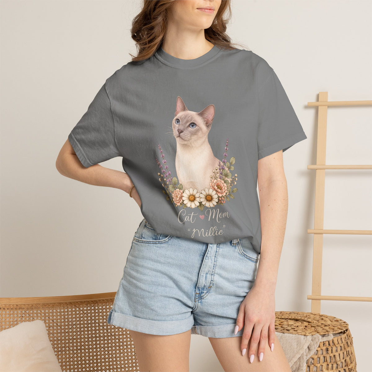 Personalized Lilac Point Siamese Cat Mom Comfort Colors® T-Shirt