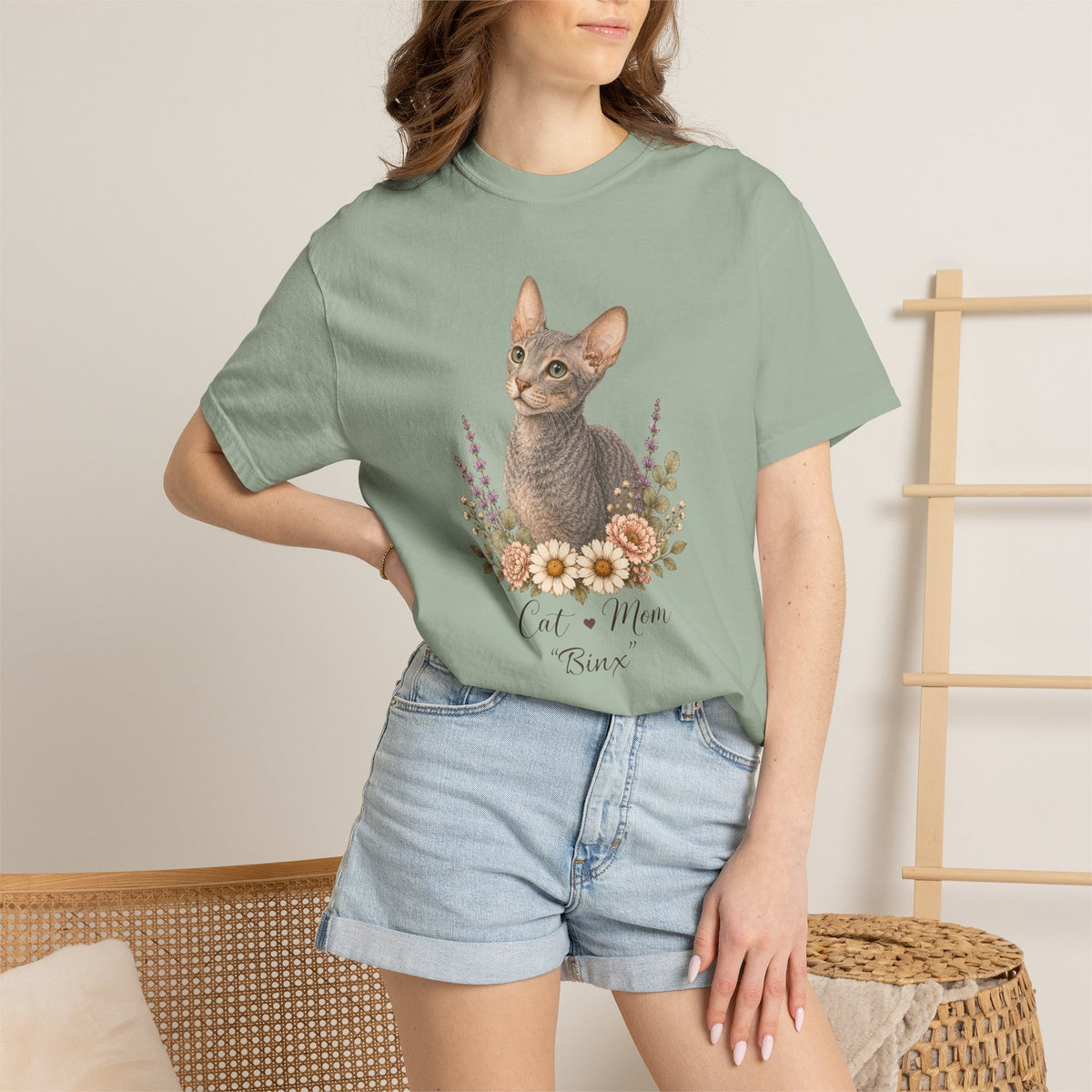 Personalized Cornish Rex Cat Mom Comfort Colors® T-Shirt