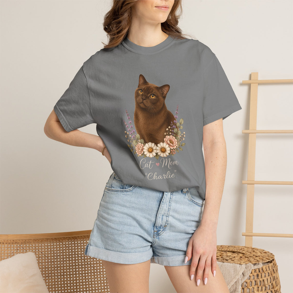 Personalized Sable Burmese Cat Mom Comfort Colors® T-Shirt
