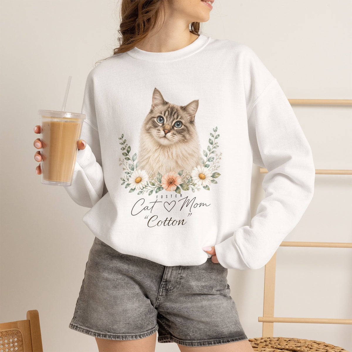 Personalized Foster Cat Mom Gildan® Sweatshirt