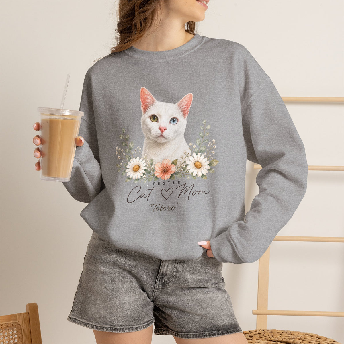 Personalized Foster Cat Mom Gildan® Sweatshirt