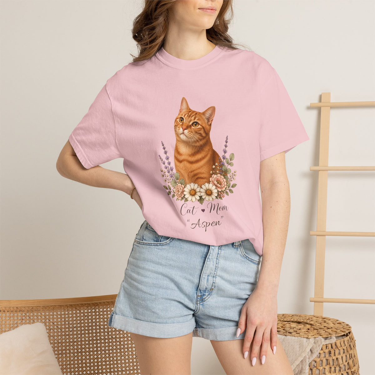 Personalized Ginger Cat Mom Comfort Colors® T-Shirt