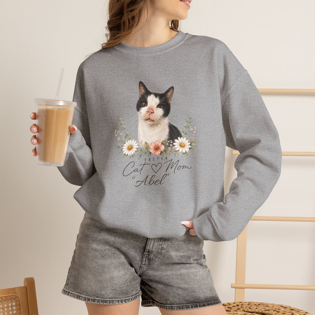 Personalized Foster Cat Mom Gildan® Sweatshirt