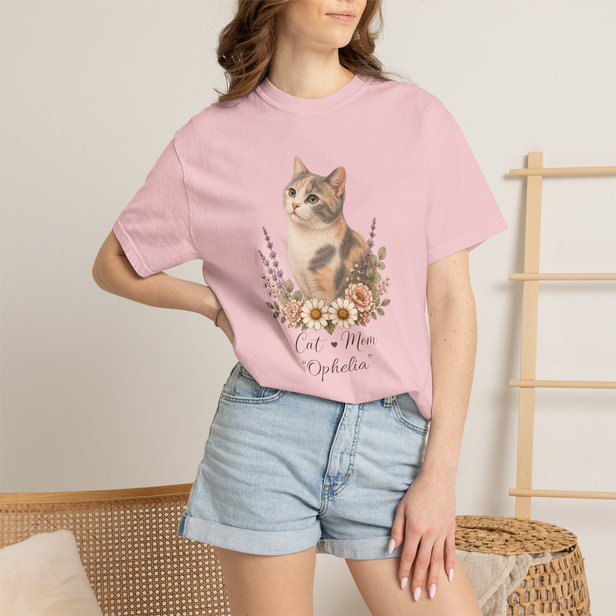 Personalized Dilute Calico Cat Mom Comfort Colors® T-Shirt