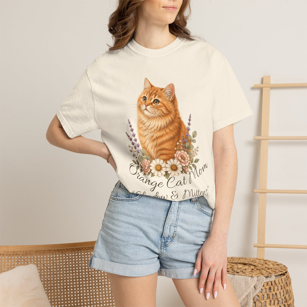 Personalized Orange Cat Mom Comfort Colors® T-Shirt