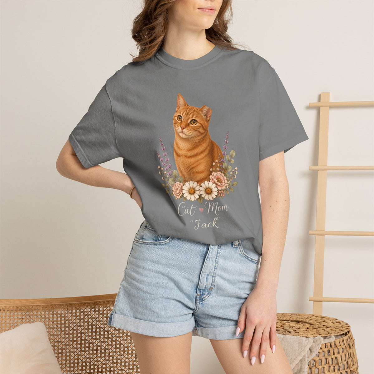 Personalized Orange TNR Cat Mom Comfort Colors® T-Shirt