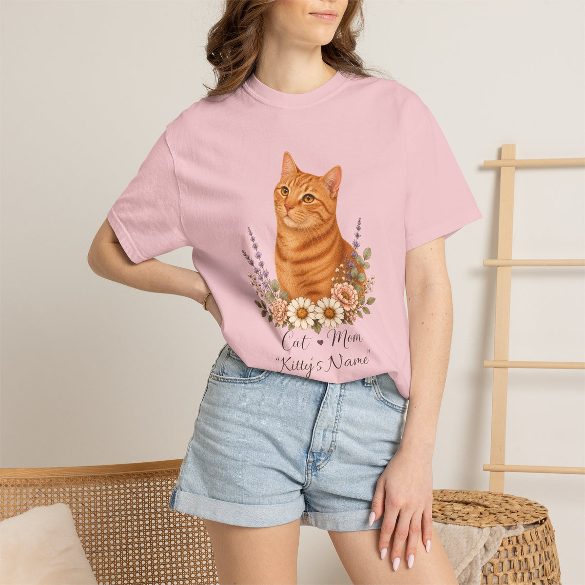 Personalized Orange Tabby Cat Comfort Colors® T-Shirt