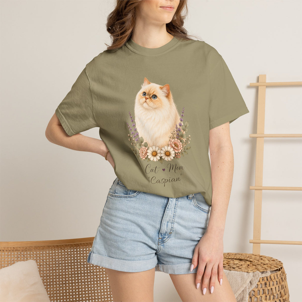 Personalized Flame Point Himalayan Cat Mom Comfort Colors® T-Shirt