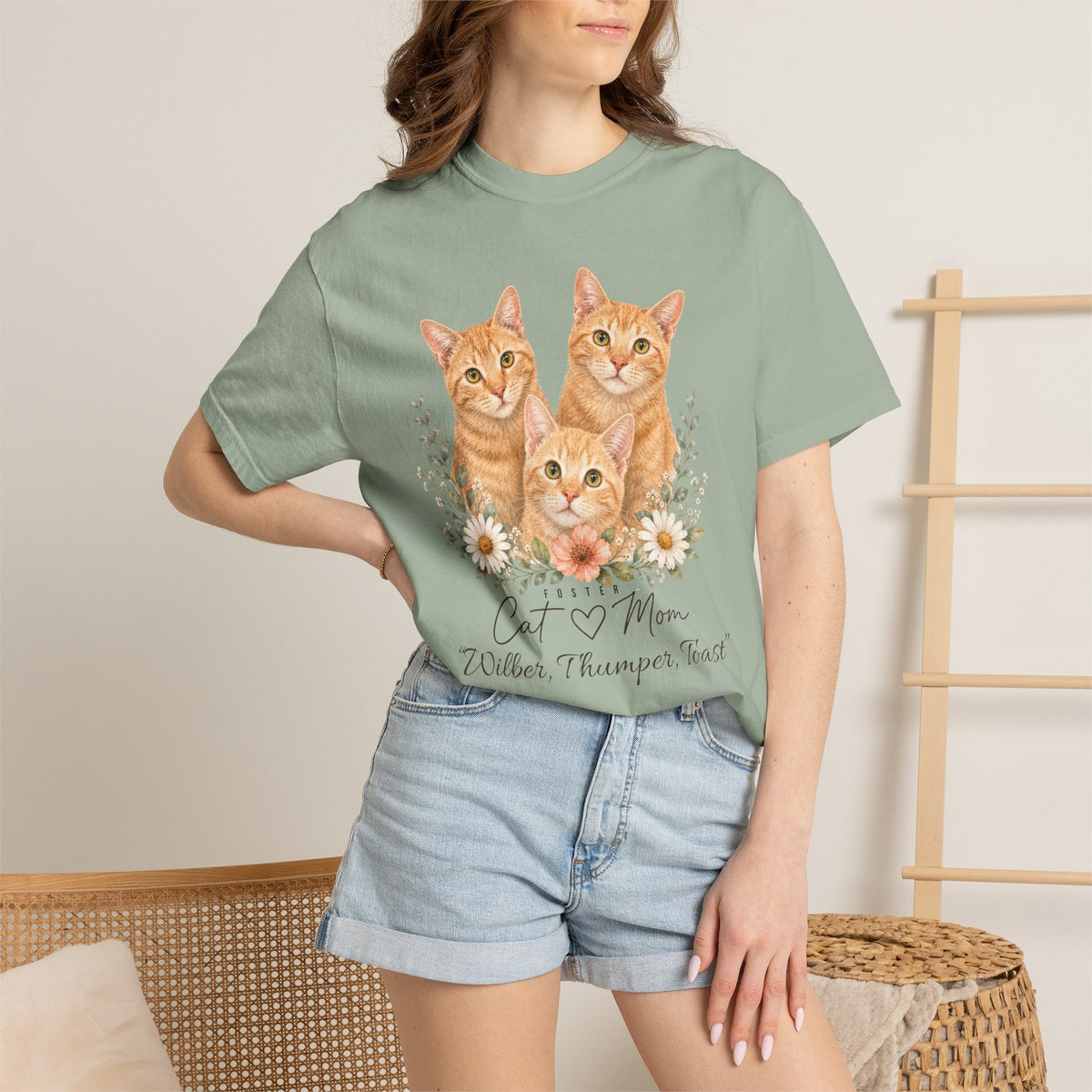 Personalized Foster Cat Mom Comfort Colors® T-Shirt