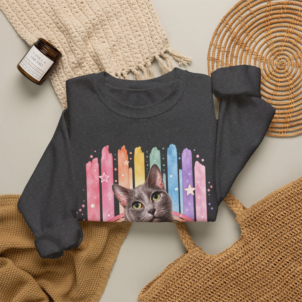 Personalized Rainbow Memorial Cat Gildan® Sweatshirt