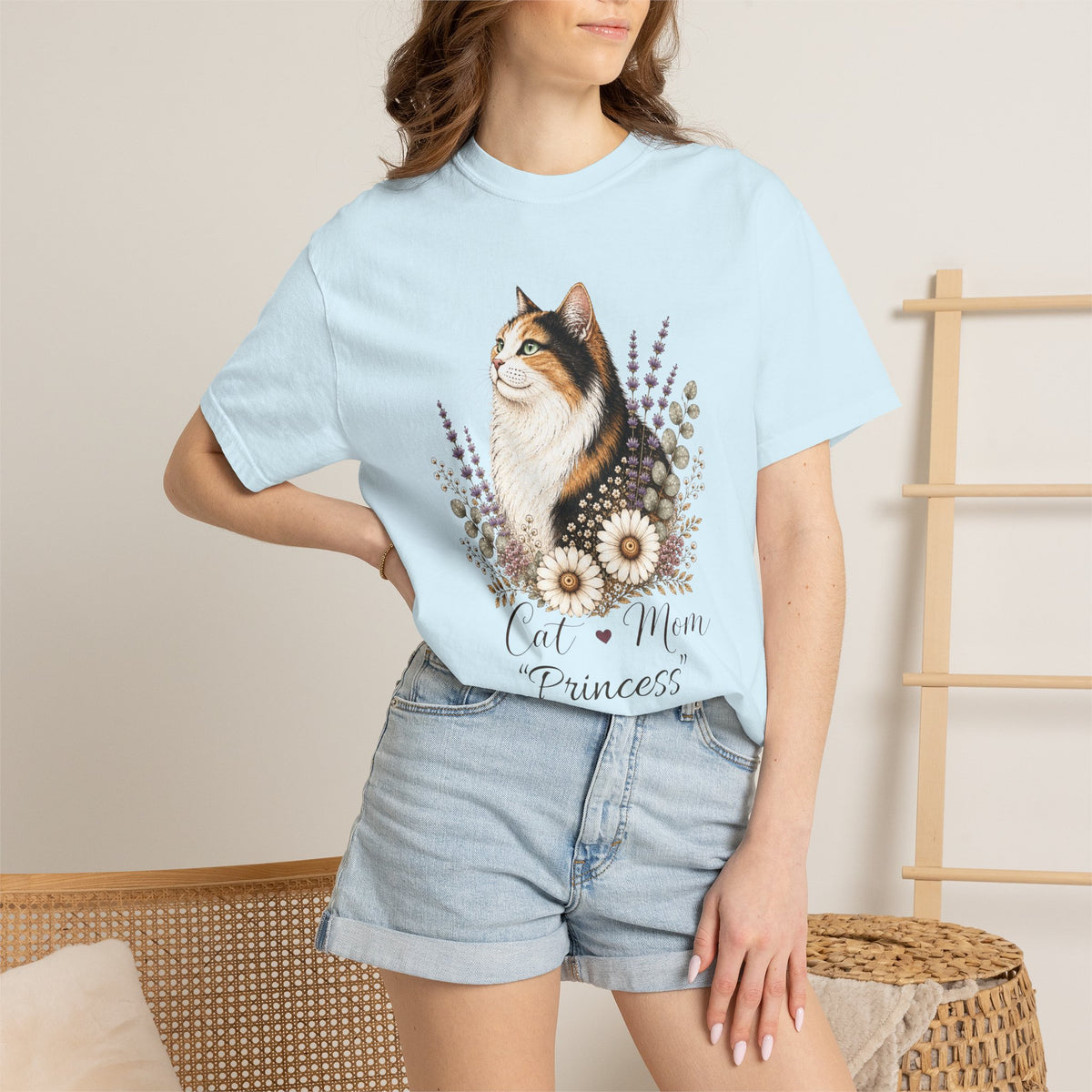 Personalized Calico Cat Mom Comfort Colors® T-Shirt