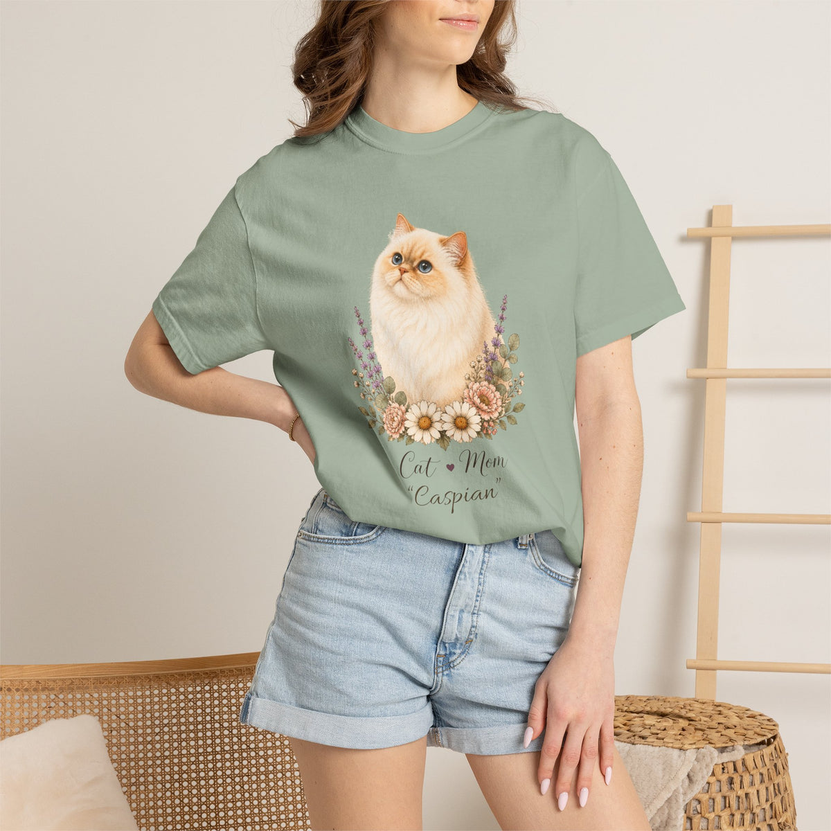 Personalized Flame Point Himalayan Cat Mom Comfort Colors® T-Shirt