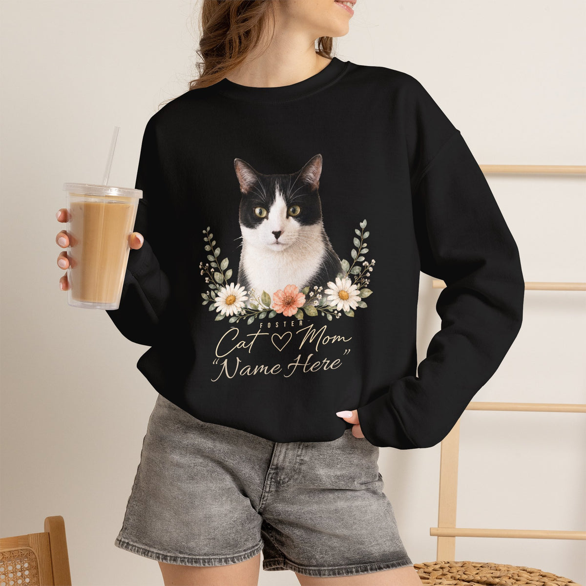 Personalized Foster Cat Mom Gildan® Sweatshirt