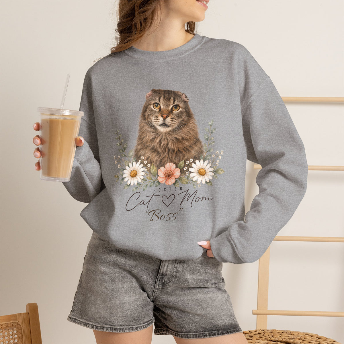 Personalized Foster Cat Mom Gildan® Sweatshirt