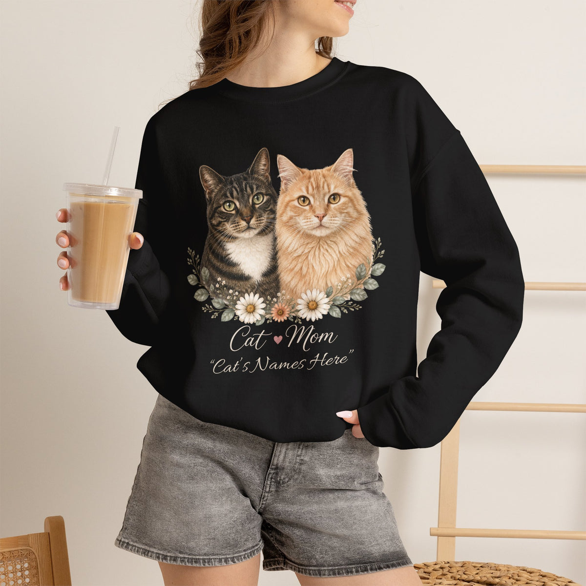 Personalized Multi-Cat Mom Gildan® Sweatshirt