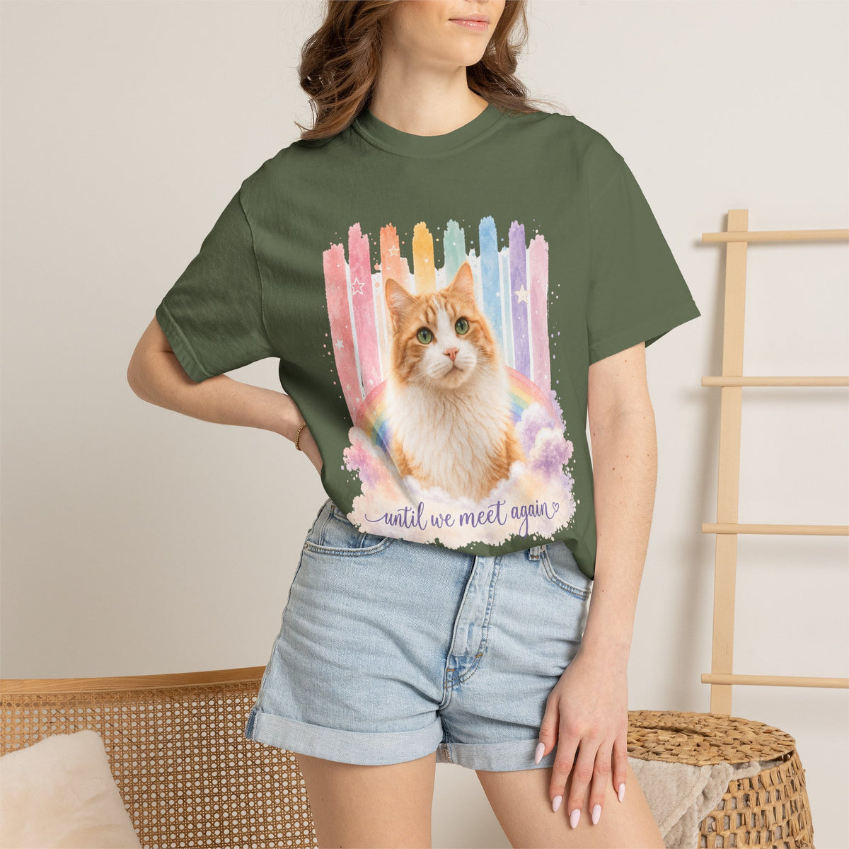 Personalized Rainbow Memorial Cat Comfort Colors® T-Shirt