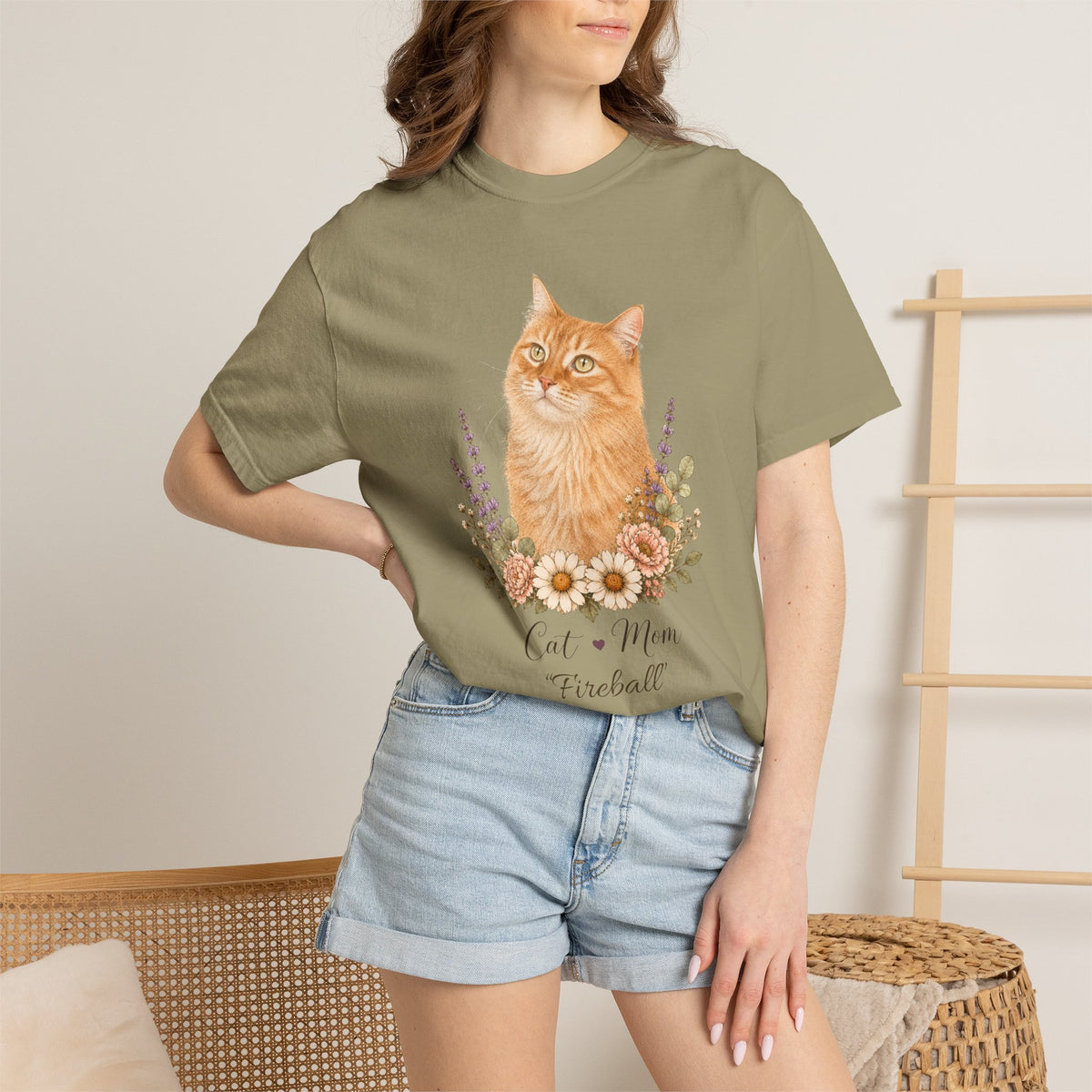 Personalized Ginger Cat Comfort Colors® T-Shirt