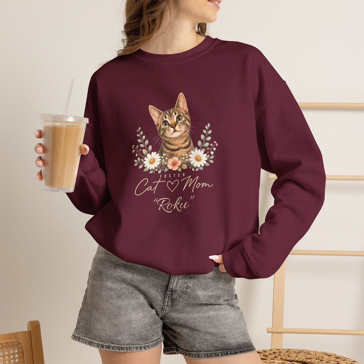 Personalized Foster Cat Mom Gildan® Sweatshirt