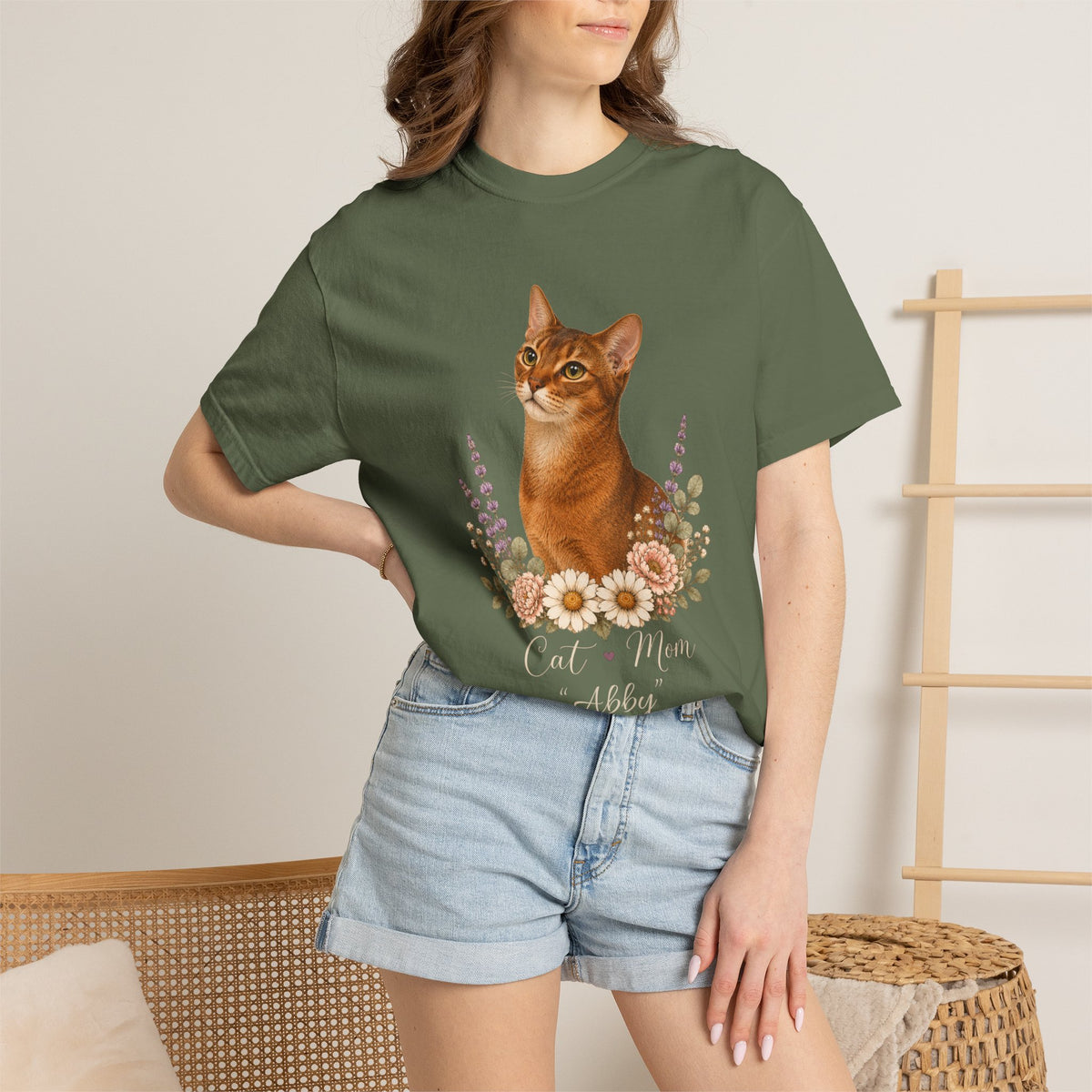 Personalized Abyssinian Cat Mom Comfort Colors® T-Shirt