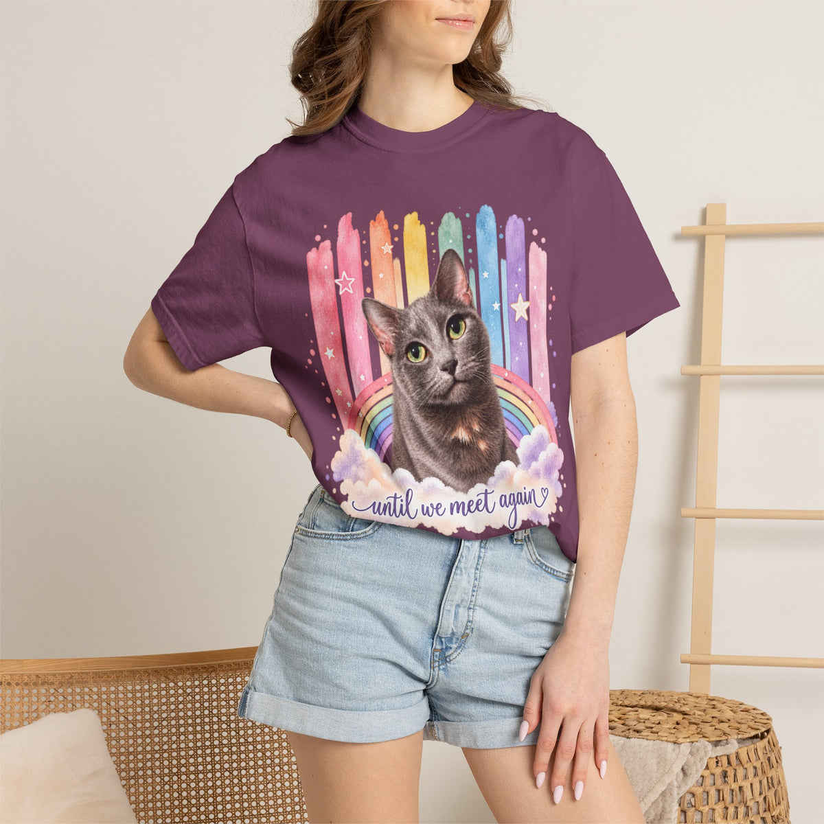 Personalized Rainbow Memorial Cat Comfort Colors® T-Shirt
