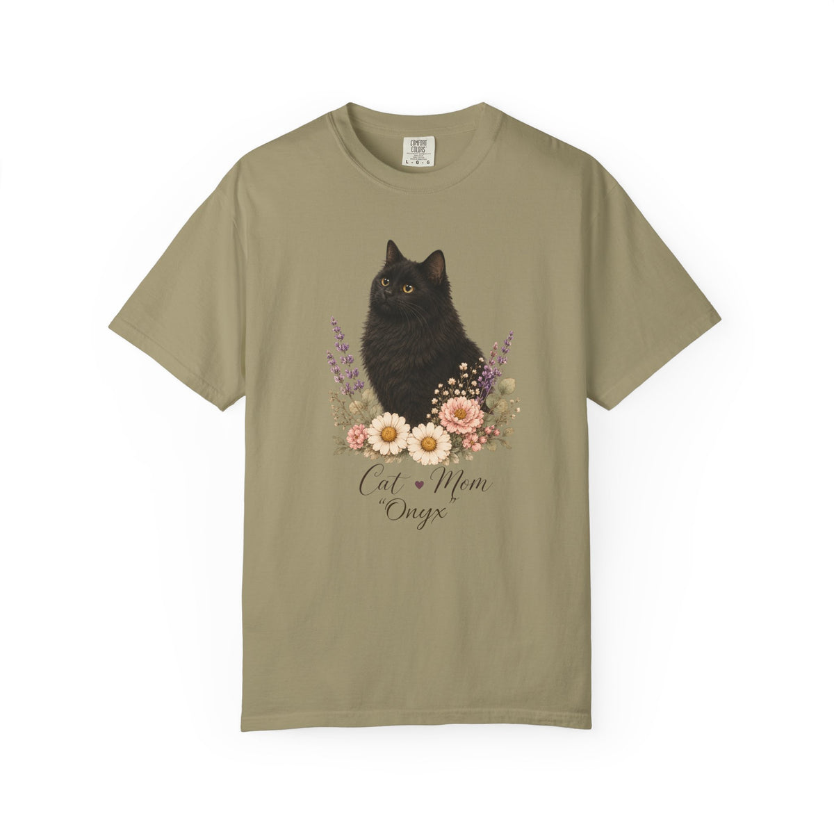 Personalized Black Cat Mom Comfort Colors® T-Shirt