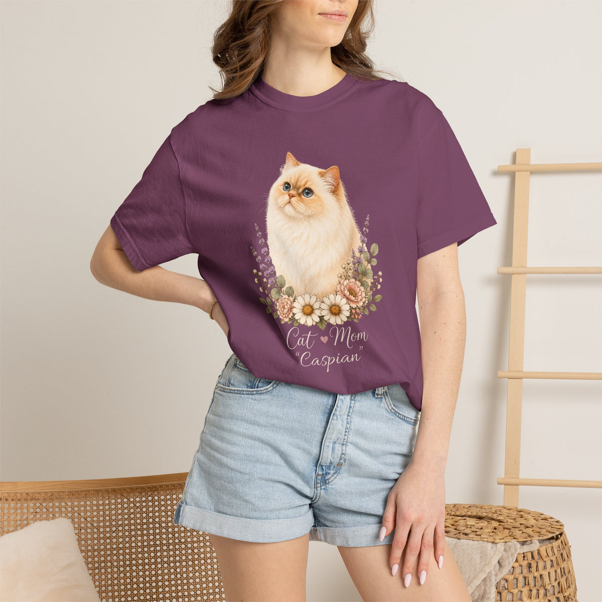 Personalized Flame Point Himalayan Cat Mom Comfort Colors® T-Shirt