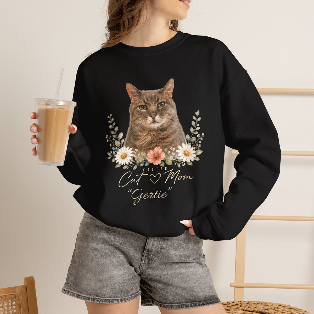 Personalized Foster Cat Mom Gildan® Sweatshirt